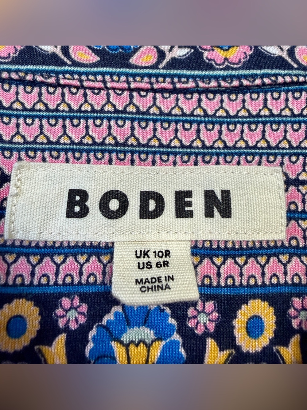 Boden Lily Long Sleeve Midi Dress Bird Floral Print Pockets US 6R - Picture 4 of 7